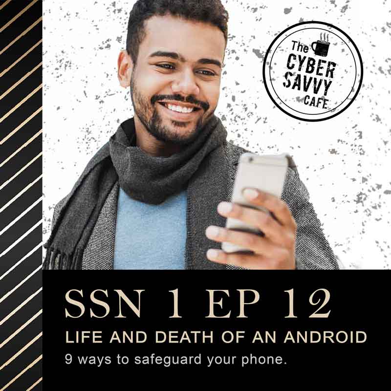 Podcast ep 12 The Life and Death of an Android, image of a professional man concerned about safeguarding his phones.