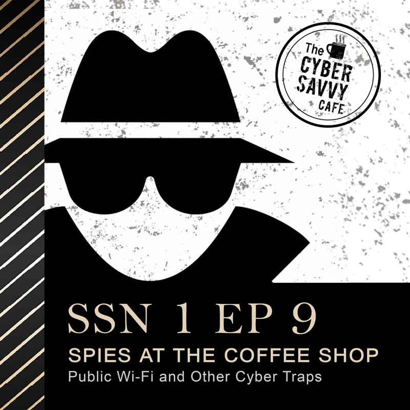 Ssn 1 Ep 9 Spies at the coffee shop; black and white image of a fedora and sunglasses.